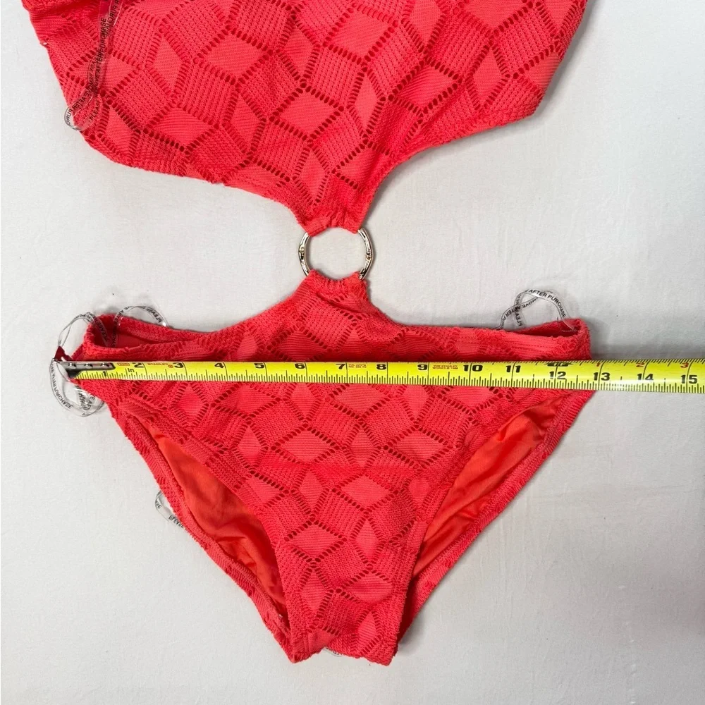 Vince Camuto One Piece Swimsuit Womens Size 6 Red Orange One-Shoulder Cutout - Picture 11 of 14